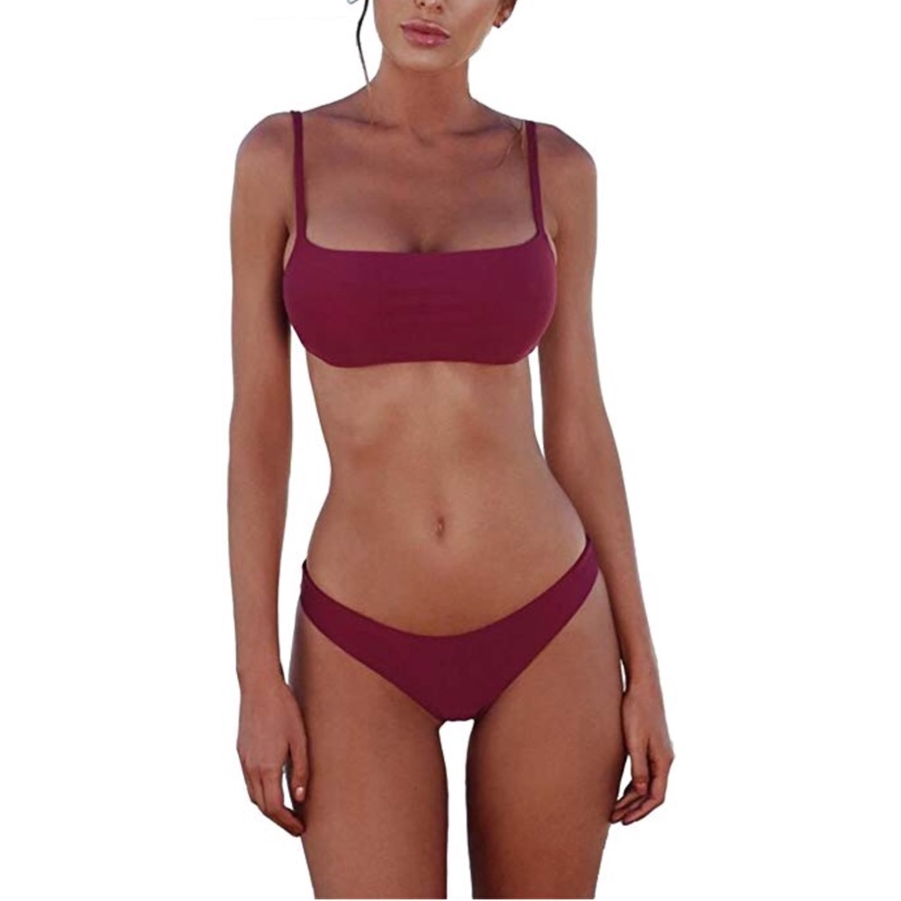 Padded Brazilian maroon bikini
